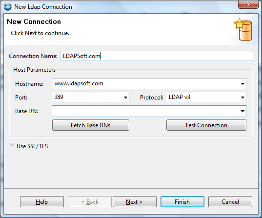 How to connect to a ldap server using ldap admin tool