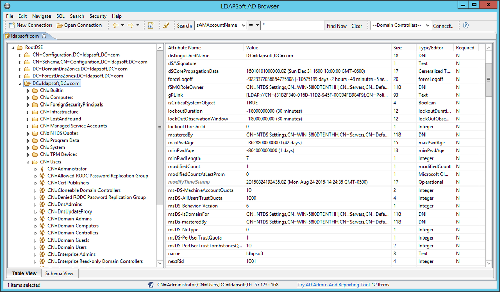 Free Active Directory Browser by LDAPSoft